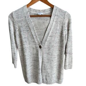 J. Jill Sweater Womens SP Marled Heather Summery V-Neck Lightweight Relaxed Fit